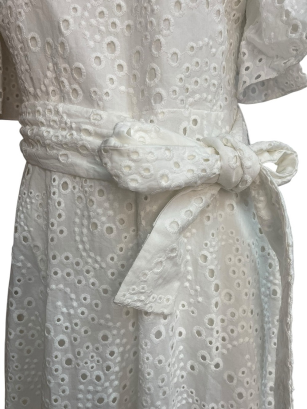 Zara Openwork Embroidered Midi Dress White - Picture 3 of 16